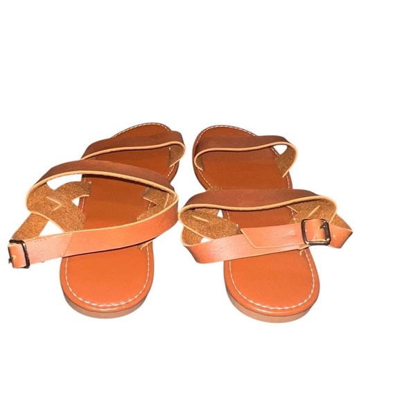 🟠Zulily Brown Faux Leather Sandals – Size 7 - Picture 4 of 5